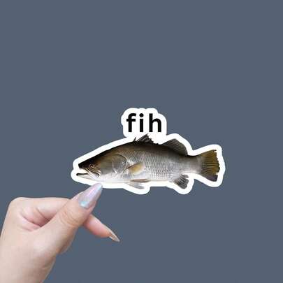 Fih Balık Memesi Çıkartması: Komik Vinil Çıkartma - Yılbaşı Hediyesi