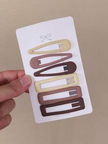 15件/套 女孩Morandi彩色爱心、星星、水滴镂空可爱甜美发夹、刘海夹、装饰发饰，适合日常佩戴和返校季使用 - 彩色 - 查看 3