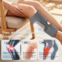 可充电电动腿部按摩器，带加热功能，无线小腿气压按摩器，适用于足部、腿部、大腿和膝盖，有效放松肌肉，自动揉捏，是送给父母、男士和女士的理想圣诞礼物 - 彩色 - 查看 6