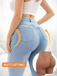 Almohadilla de silicona sin costuras para realzar el trasero - Curva instantáneamente para dar forma a la cintura, mejor regalo potenciador de la confianza - Marrón - Ver 2