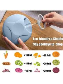 多功能厨房工具套装 - 蒜蓉压榨器、洋葱切碎器、蔬菜切片器、旋转搅拌器、水果蒜蓉压碎器、烹饪配件、厨房小工具 - 彩色 - 查看 8