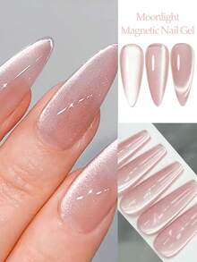 10毫升月光猫磁性指甲油，闪粉粉色果冻水晶指甲胶，美甲用品，半永久法式美甲，UV/LED凝胶指甲油，美甲DIY - 白色 - 查看 6