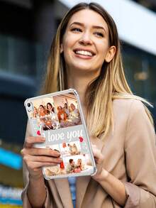 1个定制情人节情侣图案签名款柔软硅胶材质防震透明边角气垫平板电脑保护套，适用于iPad Pro 13、iPad Air 13及其他型号 - 無色 - 查看 7