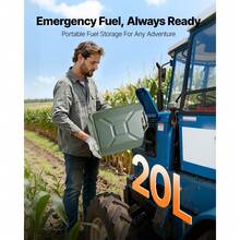 Metal Fuel Container, 5.3 Gallon, Fuel Jerry Can With Spout And Comfort Handle, 6 L/Min Max Flow Rate, Leakproof & Corrosion-Resistant Metal Gas Tank Most Cars Motorcycle ATV UTV, Green, 2 Packs - 2 Pieces 5.3gal Green - View 2
