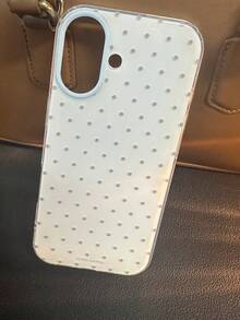 小众 Ins 波点可爱相机图案手机壳，兼容苹果 16/17 Pro Max/15 Pro，女士全包防震保护套，兼容 14/13