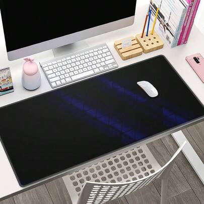 Mousepad Gamer (1 unidade), Presente Perfeito para o Seu Namorado(a), Design Moderno em Preto e Azul, Amplo para Mesa, Ideal para Teclado de Computador, Base de Borracha Antiderrapante, Perfeito para Trabalho, Jogos, Escritório e Casa, o Melhor Protetor de Mesa para Namorado(a)