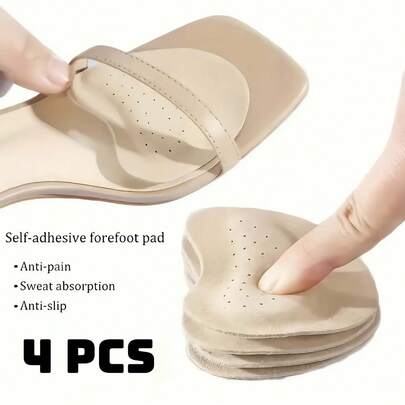 2/4pcs Women's Sandals, Anti-Slip Forefoot Pads, Soft Leather Insoles, High Heels, Toe Air Pads, Comfort Pads-ASDF