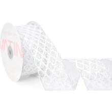 VATIN 2-1/2 Ribbon, Glitter Mesh Web Sequin Wired Ribbon Wrapping Bow Making Wreath Supply-10 Yards - 金子 - 查看 3