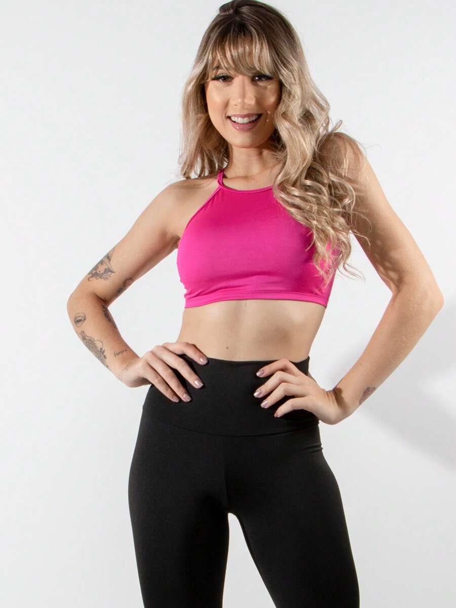 Top Fitness Feminino Alta Sustentação Academia Treino Confortável - Pink - Visão 1