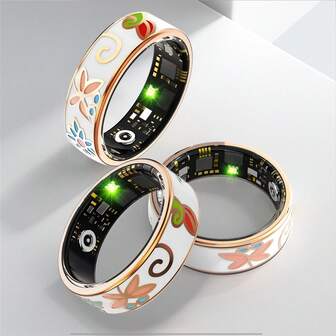 Upgraded Smart Ring, 5ATM Waterproof, Sports Mode, Pedometer, Sleep Monitoring, Phone Control, Exquisite Enamel Appearance, Electroplating Craftsmanship, Unisex, Gift, Narrow Ring