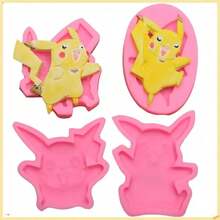 New Pokémon Cookie Cutter Mold, Plastic Material, 3D Cute Cartoon Pikachu Shape, Pressing Style Cookie Mold, Cookie Stamp, Kitchen Baking Pastry Mold - Multicolor - View 5