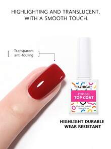 JIAZHICAI 15ml Transparent Base Coat & Top Coat Set, UV/LED Light Curing, Gel Nail Polish, Suitable For DIY Home Manicure Or Gift For Women - Clear - View 3
