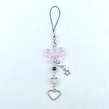 Cute Bow Knot Keychain, Phone Charm, Short Chain, Heart & Star Decor For Backpack - Multicolor - View 10