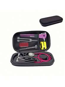 Bolsa médica portátil, caja de primeros auxilios, estuche de almacenamiento, caja de almacenamiento de estetoscopio de EVA con asa, estuche rígido de transporte, bolsa de tela para estetoscopio, kit de primeros auxilios antideslizante de EVA para el hogar, estuche rígido para estetoscopio - Multicolor - Ver 8