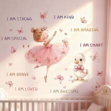 BRUP 1/2 Sheets Removable Fairy Wall Stickers Pink Clouds Rainbow Nursery Wall Decals For Girls Baby Room Decor Kids Bedroom Peel And Stick Mural - Multicolor - View 9