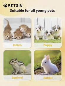 宠物奶瓶，幼猫幼犬奶瓶，宠物喂食饮水用品，宠物喂食工具，适用于喂养：幼猫、幼犬、兔子、仓鼠和其他小型动物，硅胶奶嘴，宠物奶瓶会显示容量比例（80毫升-20毫升），宠物用品，小型宠物奶瓶 - 80ml+20ml - 查看 7