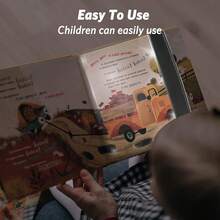 Flat Book Light Page Book Light For Reading In Bed At Night Clear LED Book Full Page Light Illuminator Panel Plate Lamp Board Wireless - màu đen - Xem 2
