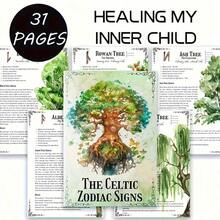 Ogan And The Moon Magic Guide - Celtic Tree Astrology Book, Containing 31 Constellations, Celtic Knots, Spellcasting Techniques, Spiritual Growth Practices - Suitable For Witches, Pagans, Celtic Mythology - Undated Pages For Personal Journaling And  - Perfect For Adults And Beginners, Occult Journal, Occult Design, Detailed Illustrations, Pagan Practitioners, Occult Journal, High-Quality Paper, Witch Practitioners, Celtic Goddesses, Celtic Books, Calendar, Weekly Planner, Daily Planner, Schedule - 成人1pc - 查看 1