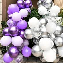 42 Stücke Lila Ballon Set - Maca Lila, Lavendel Lila, Metall Lila und Lila Pailletten Ballons, geeignet für Brautduschen, Babypartys, Geburtstagsfeiern, Abschlussfeiern, Volljährigkeitsfeiern, Hochzeitsdekoration, Jahrestage usw. - Violett - Übersicht 4