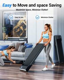 Foldable 6% Slope Under Desk Treadmills 2.5 HP Quiet Walking Pad Portable Remote Control LED Display 300LBS Exercise Walkingpad - US A Type Plug(110-127V) - View 3