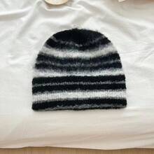 1 pieza Gorro de punto a rayas retro, orejera de invierno para mujer, gorro de punto cálido, gorro de cuello de parchwork a rayas unisex, protección de oídos cálida - Multicolor - Ver 11