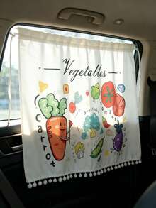 1pc Cartoon Style Car Sunshade Curtain, Universal Fit For Various Vehicle Types