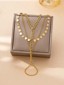 1 chiếc vòng tay nhiều lớp hình trái tim, kiểu dáng thời trang và thanh lịch, phù hợp cho các bữa tiệc, tiệc chiêu đãi và đeo hàng ngày. - Vàng - Xem 4
