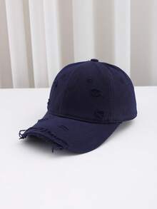 1PC Adult Distressed Ripped Baseball Cap Soft Breathable Canvas Fabric For Daily Casual Street Commute Outdoor Styling