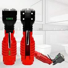 HALMAN 18 in 1 Plumbing Tools, Sink Faucet Installer Socket Wrench, Diseño de plegado innovador,antideslizante,Llave de fregadero multifuncional,Mango cómodo + Diseño extralargo, para instalación de tuberías en cocina y baño,Multifunctional Tool for Toilet and Water Pipe, Foldable - Rojo - Ver 12