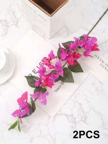 1/2支仿真三角梅，30.7英寸丝绸花枝，仿真花藤，适用于婚礼装饰、DIY插花、花瓶装饰、室内/室外点缀、节日派对装饰、家居客厅装饰、春季装饰 - 彩色 - 查看 14