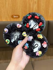 3pcs Fashion Dance Hair Net, Ballet Hair Styling Tools, Hair Accessories - Multicolor - View 3