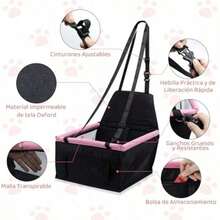 wishkit Asiento para Perro Auto Silla de Carro con Cuerda de  Ajustable Ventana de Malla y Tubo de Soporte de PVC Ideal para Mascotas Pequeñas y Medianas - negro123 - Ver 4