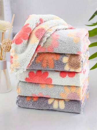 1pc/5pcs/10pcs Bohemian Floral Cleaning Cloth - High Absorbency, Quick Dry, Soft Polyester Material - Essential For Luxury Home Decor (Random Color)