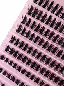 150Pcs D Curl Eyelash Clusters Wispy Voluminous And Lightweight Individual Lashes, Natural Look Lashes Fluffy Cluster Lashes DIY Eyelash Extension Women's Eye Makeup, Beginner Friendly, Reusable Lash Clusters, Eyelash Clusters, Individual Eyelashes, Lashes, Fake Lashes - D - View 3