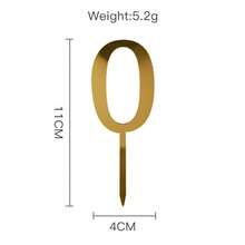 新款0-9岁生日快乐蛋糕顶层金色亚克力婚礼蛋糕顶层儿童生日派对节日蛋糕用品性别揭晓派对用品 - 彩色 - 查看 6