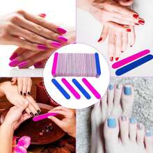 Emery Boards For Nails, 100 Pcs Nail Files For Nature Nails Small Disposable Double Sided Colorful Nail File Bulk For Home Salon Travel Size Mini Manicure Kit For Men Women Kids Wood Emory Pink/Blue - ColorA - 查看 6