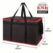 ZBEZBE Insulated Food Delivery Bags, XXXL Hot And Cold Pizza Delivery Bags, Commercial Large Capacity Insulated Bags, Doordash Catering Cooler Bags, Party Warmers - 淺灰色 - 查看 3