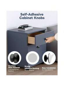 1/5 Packs Self Adhesive Cabinet Knobs, No Drilling Self Stick Drawer Knob, Stick-On Kitchen Cabinet Stainless Steel Handle Pull For Window, Wardrobe, Dresser, Cupboard, Closet - Multicolor - View 10