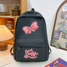 Rosa fluga Lucky New-ryggsäck - Högkvalitativ laptopväska med stor kapacitet och kartongdesign, polyester för högskolestudenter, resor och daglig pendling, reseryggsäck | Modern ryggsäck | Dragkedja med stor kapacitet och flerskiktspennfodral, skolmaterial