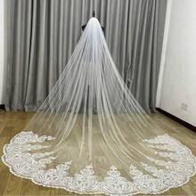 Luxury Single Layer Sheer Wedding Veil With Comb, Ivory White Bridal Accessory - Multicolor - View 3