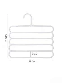 1pc Multi-Functional 5-Tier Plastic Pant Hanger (Green/Blue/White/Pink), Non-Slip & Space-Saving, Suitable For Thin Pants And Scarves Wardrobe Storage Rack - Multicolor - View 2