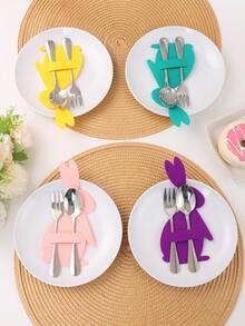 12个复活节兔子造型无纺布餐具袋，复活节家居餐桌装饰，复活节装饰品，复活节礼物，复活节派对用品，复活节派对餐具装饰，复活节餐桌装饰，厨房和餐厅装饰，复活节房间装饰，家居装饰，复活节装饰品，复活节礼物，复活节餐桌装饰