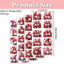 40PCS Valentines Gnome Theme Rub On Transfer Stickers Vinyl Decals Set - Versatile , Gnome Love Roses Pattern Theme Sticker For Cup, Furniture, Glass, Easy Apply DIY Home & Life Inspired - Multicolor - View 12