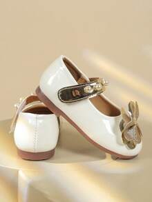 Girls' Flat Bow Tie Casual Princess Shoes, Comfortable & Versatile - White - View 4