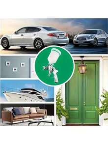 Professional HVLP Spray Gun Kit, Equipped With 1.4/1.7/2.0mm Nozzles, High Flow Fine Spray Gravity Feed Spray Gun, Suitable For DIY Auto/Furniture/Fence/Wall Painting - Multicolor - View 5