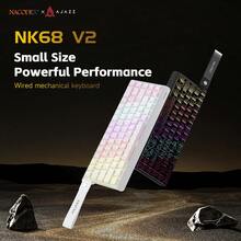 AJAZZ NK68 V2 Wired Mechanical Keyboard, 68 Keys, Portable With Ribbon Cable, Hot-Swappable Switches, 17 RGB Lighting Effects, 6 Color Options, Suitable For Gaming And Office - NK68 V2 - View 1