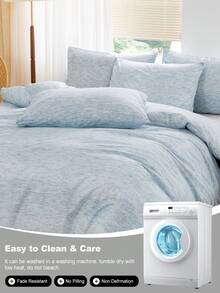 Bộ ga trải giường 3 món, thoáng khí, siêu mềm, chống xù lông, thân thiện với da, mềm mại, chống xù lông, đồ dệt gia dụng, trang trí phòng ngủ, bao gồm 1 vỏ chăn và 2 vỏ gối (không bao gồm chăn bông), trang trí nhà cửa phòng ngủ thời trang, phù hợp với giường đơn/đôi/nữ hoàng/vua, có thể giặt máy, nhiều màu sắc để lựa chọn, quà tặng lãng mạn ngày Valentine, vỏ chăn họa tiết dệt. - Nhiều màu - Xem 10