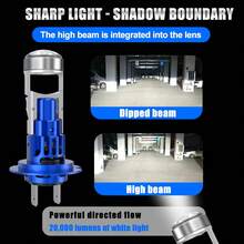 S&D H7 LED 大灯 30000LM 100W 带风扇超亮无线 6000K 白色 CANBUS 迷你汽车大灯 12-24V