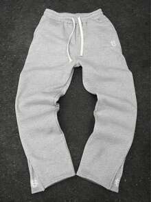 Men's Casual Sports Pants With Zipper Leg Openings, Flared Leg, Long Pants, Unisex - Light Grey - View 2