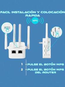 Repetidor de señal Wi-fi a 300 MBPS Extensor de señal Wifi a 300 MBPS Amplificador de señal Wi-fi 300 MBPS Rompe Muros - Tipo de Enchufe A USA (110-127V) - Ver 5